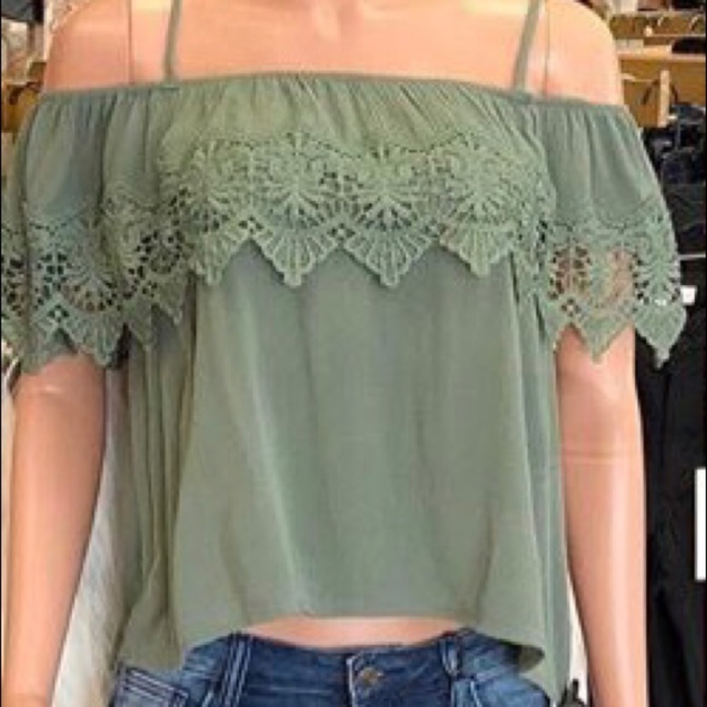 Off the Shoulder Top (Sage)